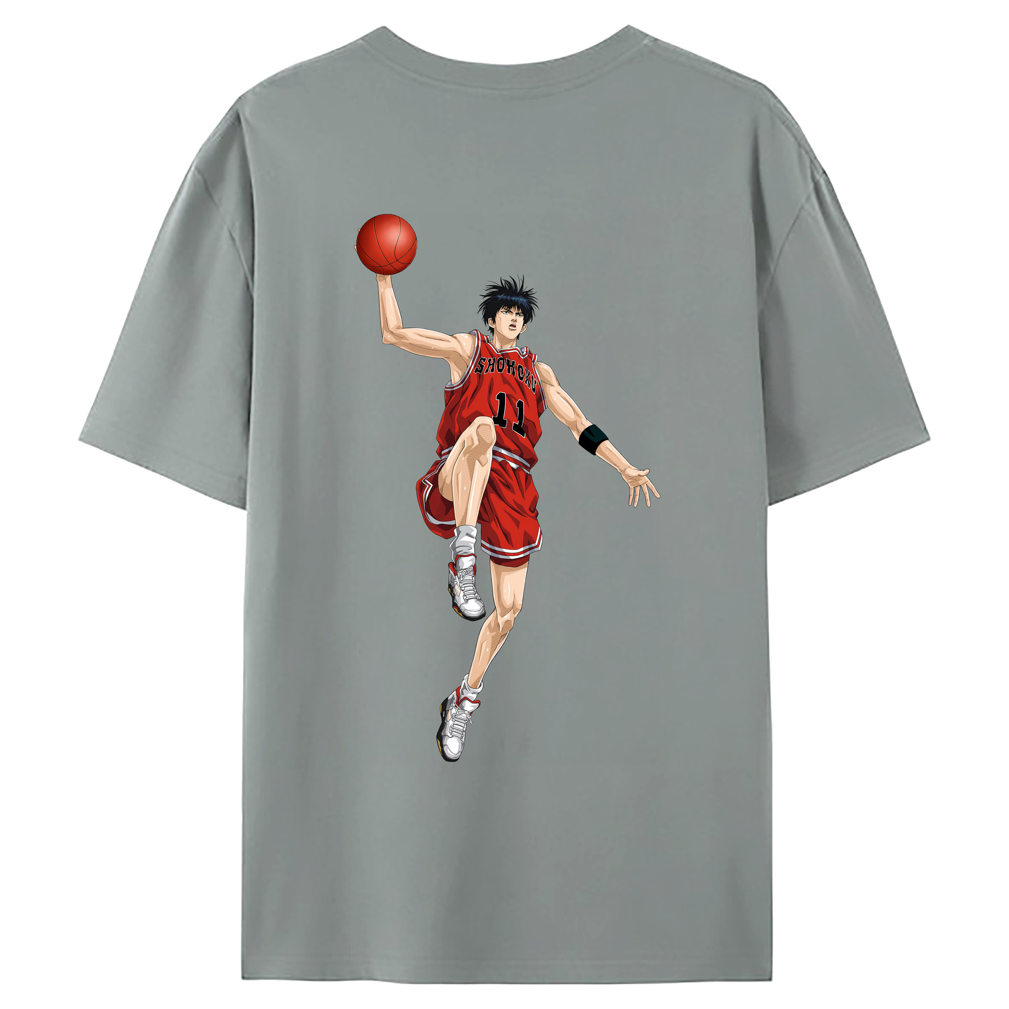（画像用） SLAM DUNK／スラムダンク 綿100％ メンズ半袖Tシャツ（バックプリント） 通気性